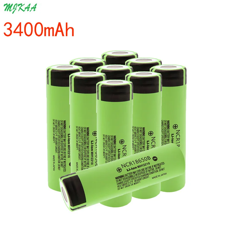 10pcs18650 батарея 3400 mah 3,7 v литиевая батарея для panasonic NCR18650B 3400 мА/ч, 3,7 V Аккумуляторный блок карманного электрического 100% оригинал