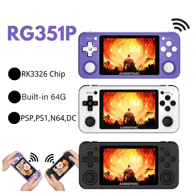 RG351P Retro Game Console 3.5inch IPS Screen Portable Player RK3326 Open Source System Video Handheld PS1 Games rg351 | Электроника