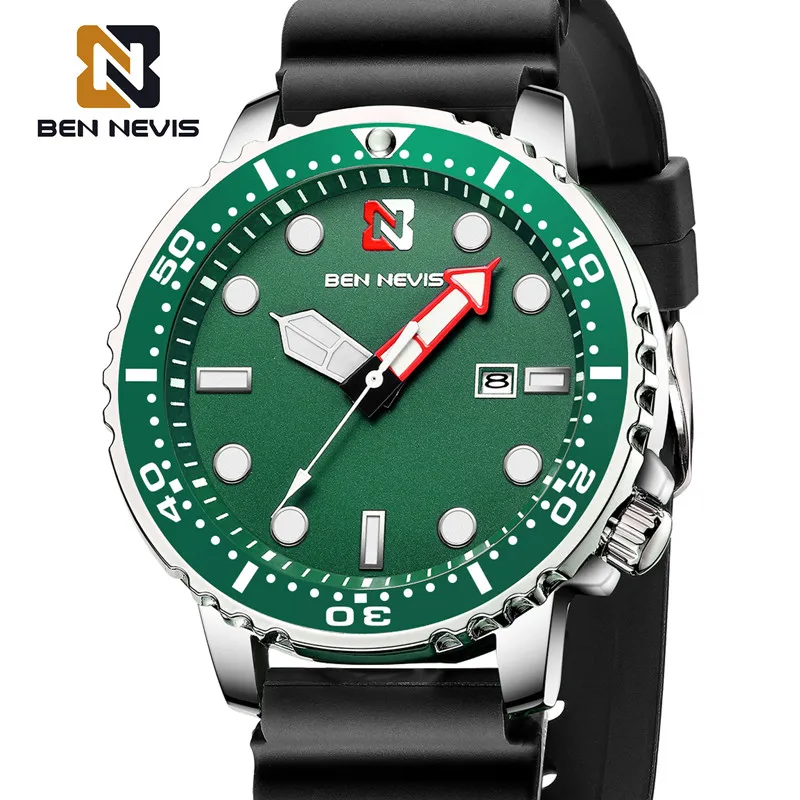 Ben Nevis Men's Watches Fashion Analog Quartz Watch with Date Military Watch Waterproof Silicone