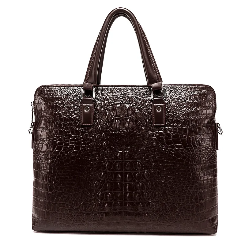 

MEN'S Handbag Shoulder Oblique Bag Casual Korean-style Business Briefcase Large-Volume Crocodile Pattern Computer Bag
