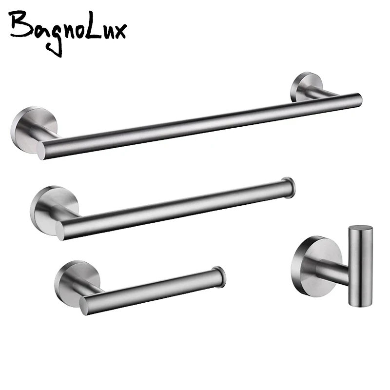Towel-Hooks Robe Paper-Holder Brushed Bathroom-Accessories-Kit Toilet Stainless-Steel