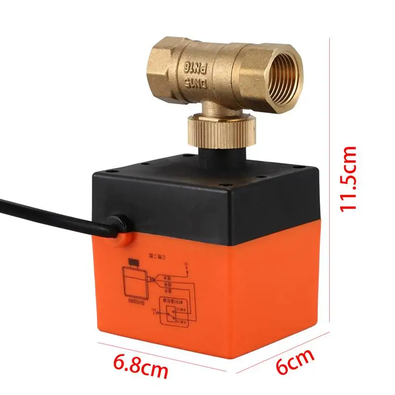 DN15-2 AC220V air conditioning floor heating micro-electric two-way ball valve three line two control electric ball valve