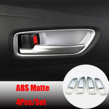 

ABS Matte/ Carbon Fibre 2019 2020 Car Inner Door Bowl Protector Frame Cover Trim Sticker 4pcs for Toyota Corolla Accessories