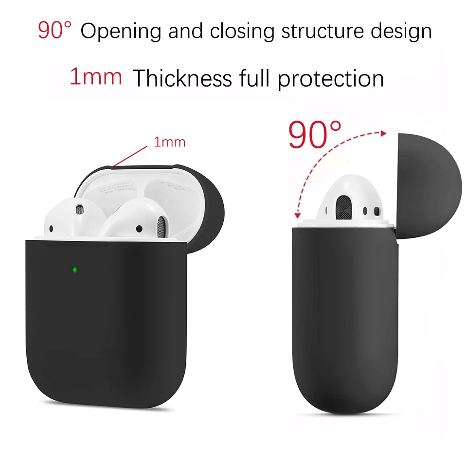 Жидкий силиконовый чехол для наушников для Apple Airpods 2, чехол с Bluetooth, чехол для зарядки, простые яркие цвета, противоударный чехол AirPods