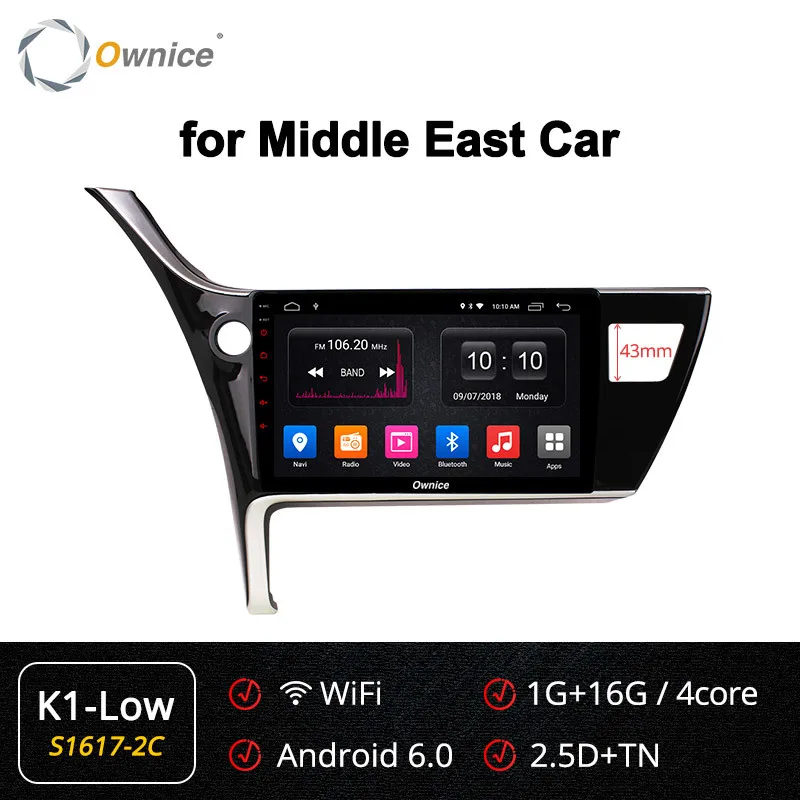 Ownice K1 K2 K3 10," Android 9,0 Восьмиядерный 2G ram 32G rom автомобильный dvd радио плеер для Toyota Corolla с 2.5D экраном