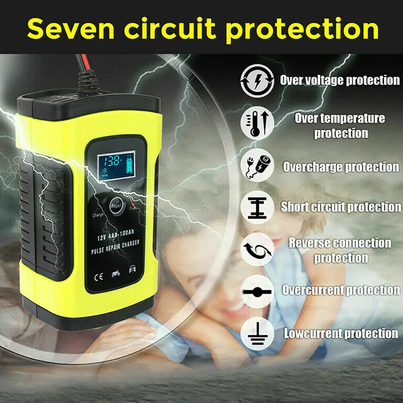 TiOODRE 12V 6A интеллектуальное автомобильное зарядное устройство для мотоцикла Авто