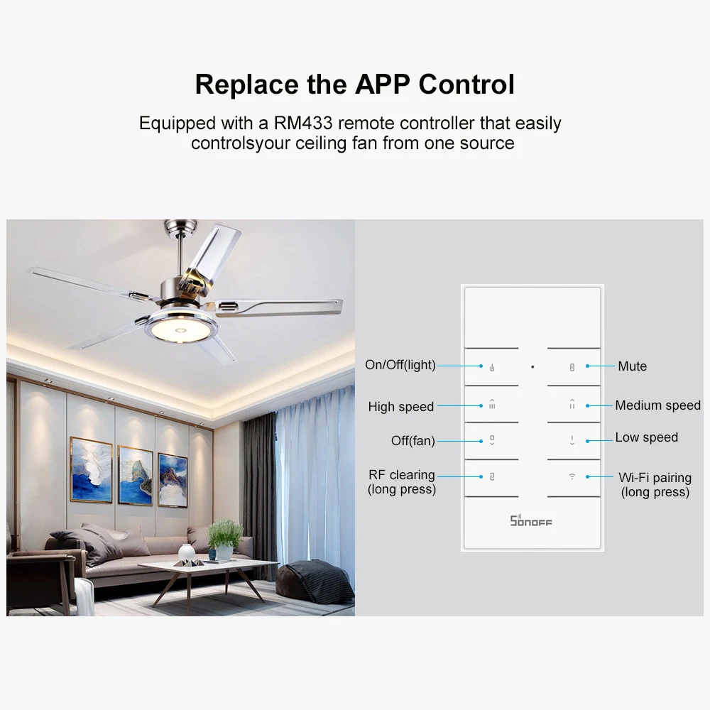 SONOFF iFan03 Wifi умный вентилятор переключатель потолочный вентилятор световое управление Лер 433 RF приложение голосовое дистанционное управление для Alexa Google Home Nest
