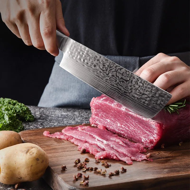 Кухонный нож 7 дюймов мясницкий 7CR17 440C шеф повар немецкий из нержавеющей стали
