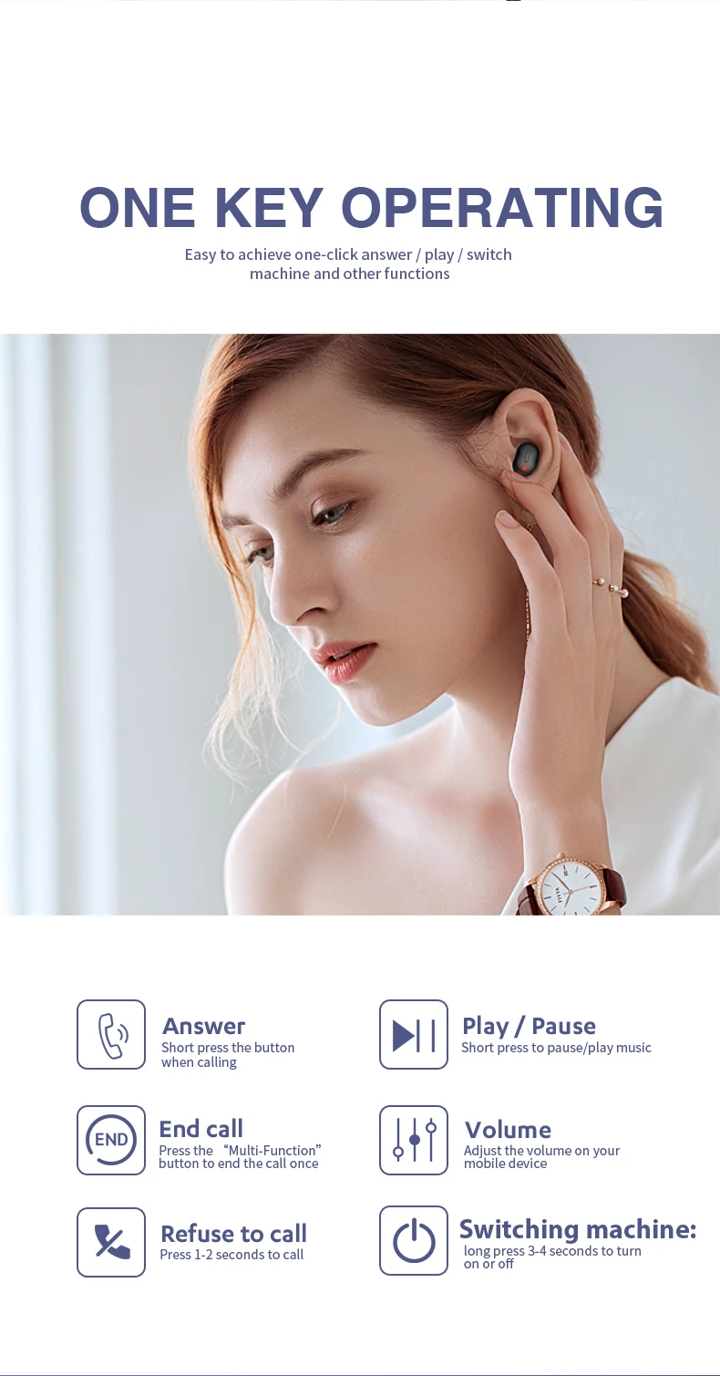 TWS Bluetooth наушники 5,0 настоящие беспроводные 3D стерео наушники с двойным микрофоном спортивные IPX6 водонепроницаемые наушники гарнитура для автоматического сопряжения