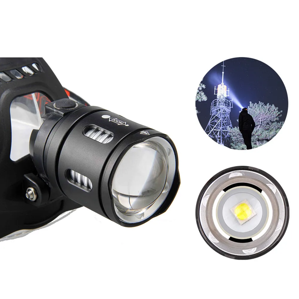 poderoso led farol farol zoom lâmpada de cabeça lanterna tocha bateria usb recarregável lanterna de pesca