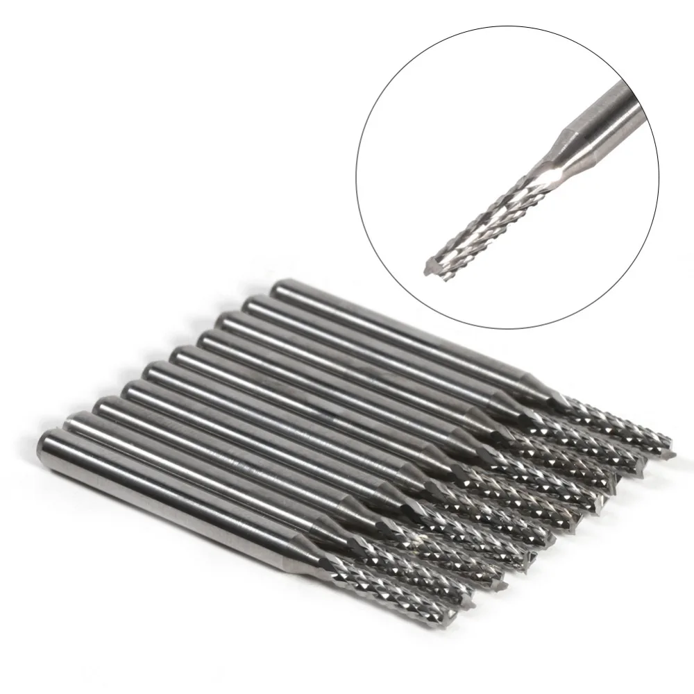 

10pcs 2mm Cemented Carbide End Mill Engraving Tool Bits Rotary Burrs Carving Drill SMT/CNC/PCB Cutter