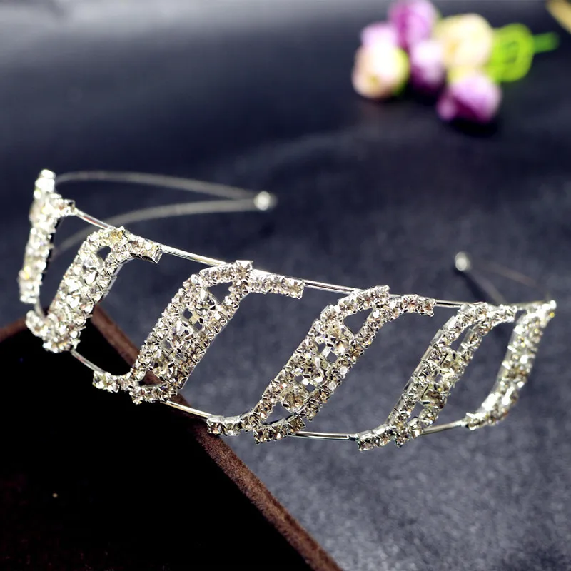 Elegance ins Artificial diamond Hairband alloy metal Elastic Hair Head Hoop Bands Accessories Headband for Women Girls headdress