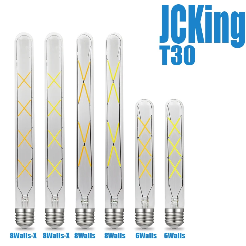 JCking Dimmable 6Watts 8Watts Led Tube E27/E26 110V 220V Vintage Retro Dimming Filament Bulbs Lamp For Chandelier Lighting | Лампы и
