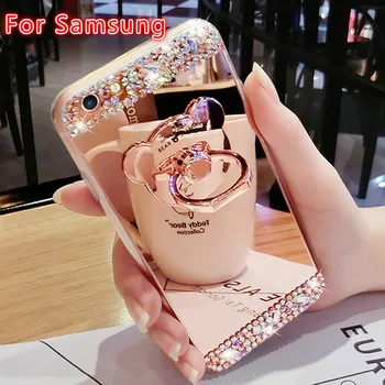 

Luxury Glitter Cases for Huawei P30 Pro Lite Nova 4e Mirror Finger Ring Cover Coque for Huawei P20 Mate Pro Lite Capa Coque