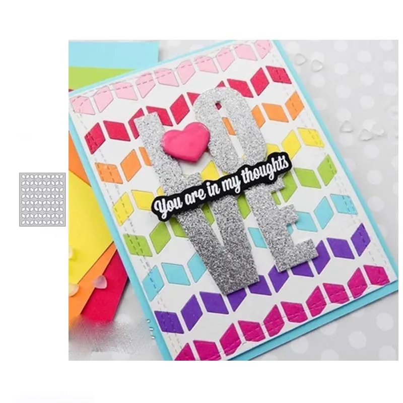 

JC DIY Rectangle Diamond Background Metal Cutting Dies Scrapbooking Craft Mold Cut Die Stencil Handmade Paper Card Make Template