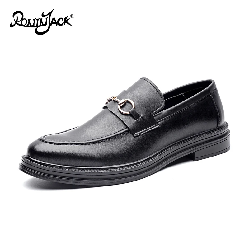 

2019 Business Oxford Leather Shoes Men Formal Dress Shoes Metal Male Flats Office Wedding Loafers Vintage Single Shoes Man