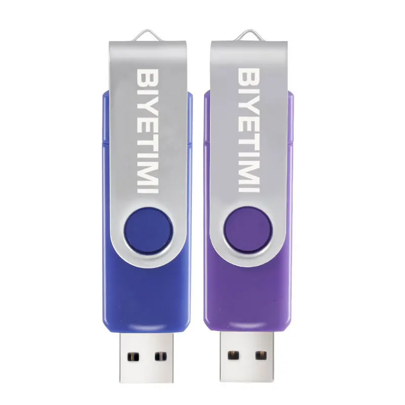 USB флеш-накопитель BIYETIMI, 128 Гб до 4 Гб, двусторонний, для мобильного телефона Android, высококачественный, с зажимом, 360 градусов, поворотный, флешка