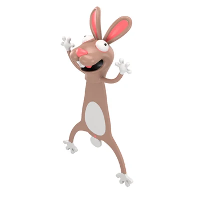 3D Животные раздавленные Кот Кролик Мышь закладки креативный мини 3D фигурка волка Ремесла Художественный декор для домашнего офиса украшение стола - Цвет: Rabbit