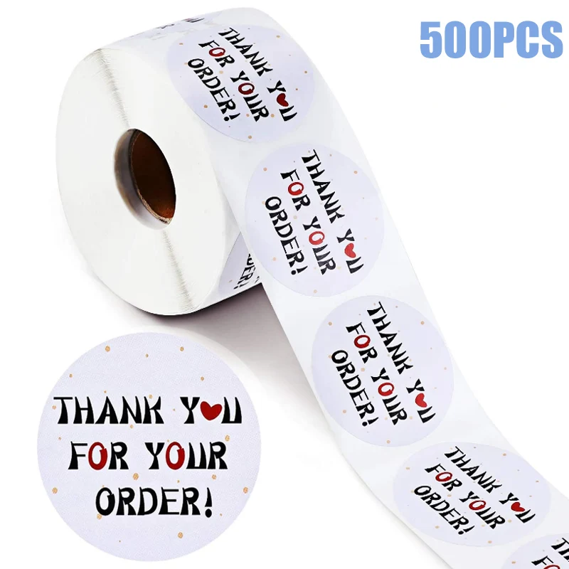

1 Inch Thank You for Your Order Stickers White Adhesive Labels Sticker Shopping Small Shop Local Handmade Stationery Sticker