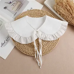 White Cotton Fake Collars for Women Removable Dress Detachable Collar Wrap Shawl Girls Summer Dress False Collar Small Cape