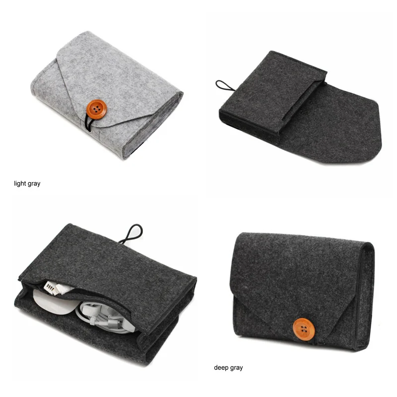 1 Pcs Key Coin Package Mini Felt Pouch Chargers Storage Bags For Travel USB Data Cable Mouse Organizer Electronic Gadget Bags