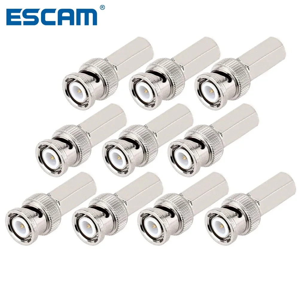 ESCAM 10 шт./лот BNC папа RG58/RG59/RG60 Разъем шт. комплект для CCTV/DVR/AV устройств|Коробки
