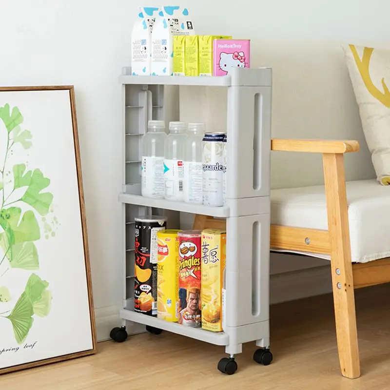 

2-4 Layer Sundries Organizer Narrow Storage Shelf Rack Multi-functional Storage Rack for Kitchen Bathroom Home Organizer