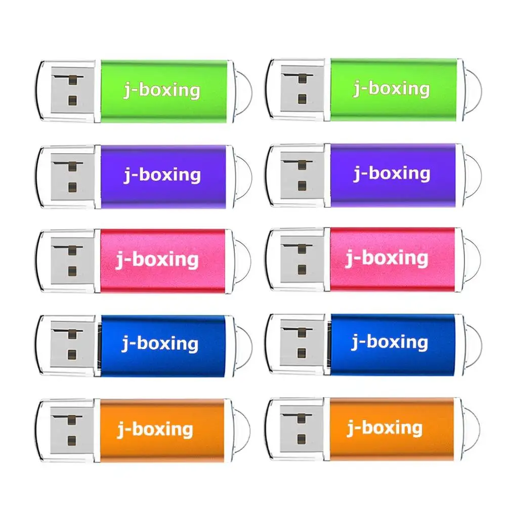 J-бокс USB флэш-накопитель прямоугольник флэш-накопитель USB 2,0 памяти флеш-накопитель с Кепки 1 Гб 2 Гб 4 ГБ 8 ГБ 16 ГБ оперативной памяти, 32 Гб встроенной памяти, пестрого 10 шт./упак
