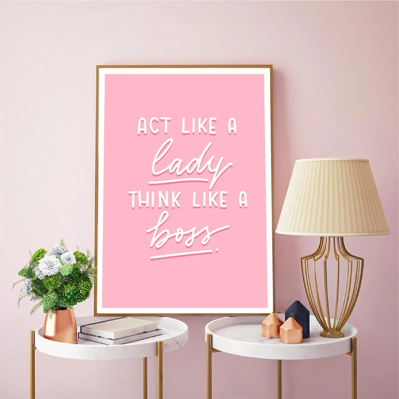 quote on pink background prints