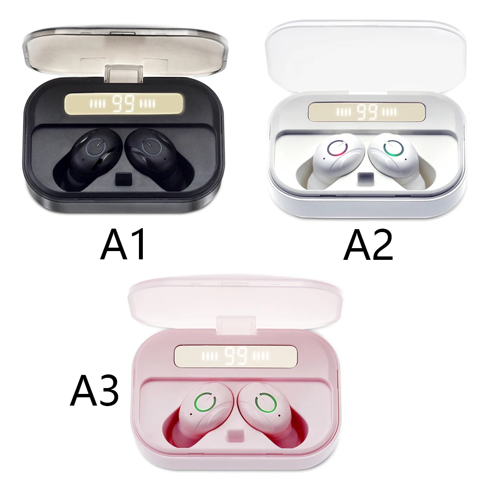 LED Display Bluetooth V5 0 Headsets with Mic for iPhone Huawei Samsung pk A6S TWS Wireless Earphone for Redmi Earbuds