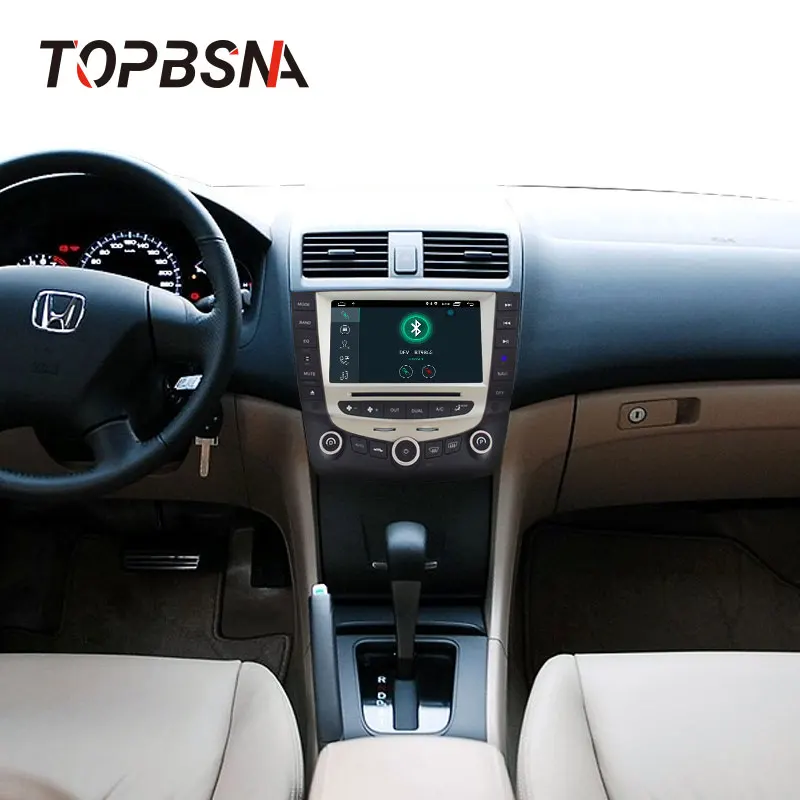 Top TOPBSNA Android 9.0 Car DVD Multimedia Player for Honda Accord 2003-2008 GPS Navigation 2 Din Car Radio Stereo headunit WIFI RDS 5
