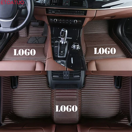 coffee ETOATUO Пользовательский логотип автомобильные коврики для Mercedes Benz все модели A160 180 B200 c200 c300 E класс GLA GLE S500 GLK аксессуары автомобиля - Название цвета: coffee