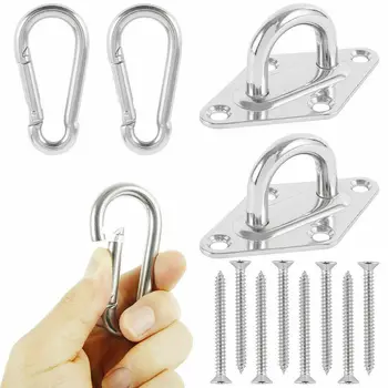 

1000lb Stainless Heavy Swing Hangers Sets Hammock Hanging Spring Hook+Matching Screws Kit Capacity 360 Rotate for Hammock Chair