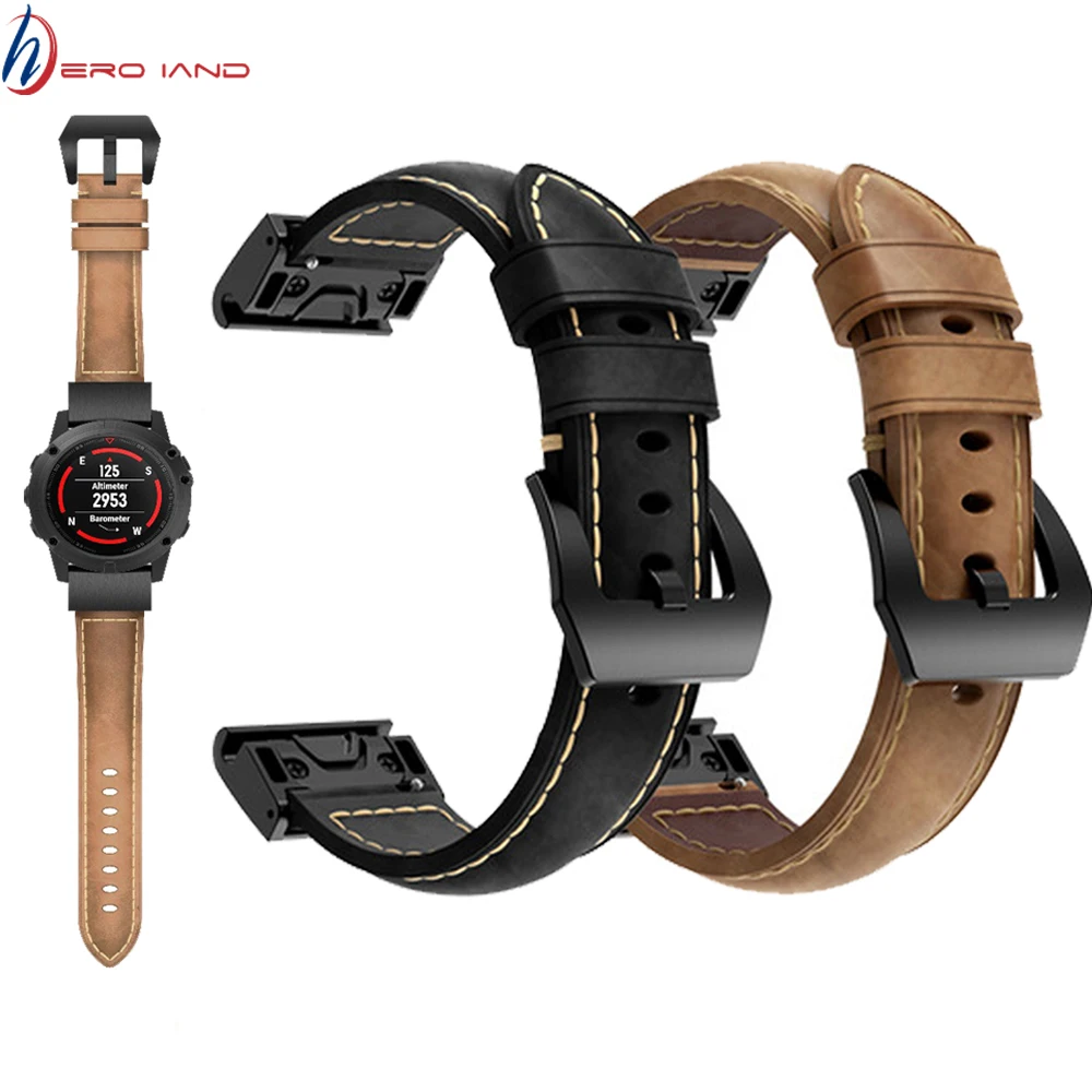 Ремешок из натуральной кожи для Garmin Fenix 5X/5X Plus/Fenix 3/Forerunner 935/Fenix 5 26 мм 22 20 |