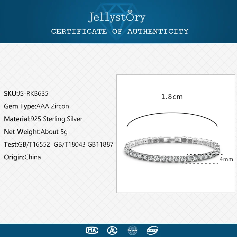 Jellystory модный браслет из серебра 925 пробы с красочными драгоценными камнями из циркона для женщин, ювелирные изделия, свадебные, Обручальные, вечерние, подарочные браслеты