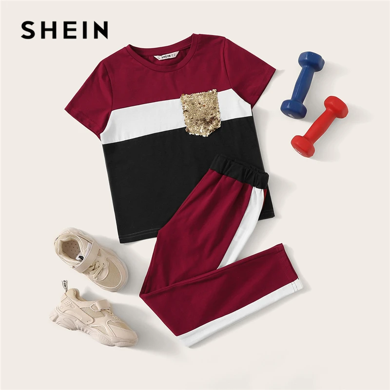 SHEIN Kiddie/укороченный топ с тропическим принтом и байкерские шорты для маленьких девочек, г., летняя одежда без рукавов для активного отдыха обтягивающие комплекты