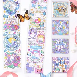 Autocollants séries roses imperméables pour scrapbooking, 1 feuille, décoratif, mignon, coloré, pour album, bricolage, Journal intime, agenda 
