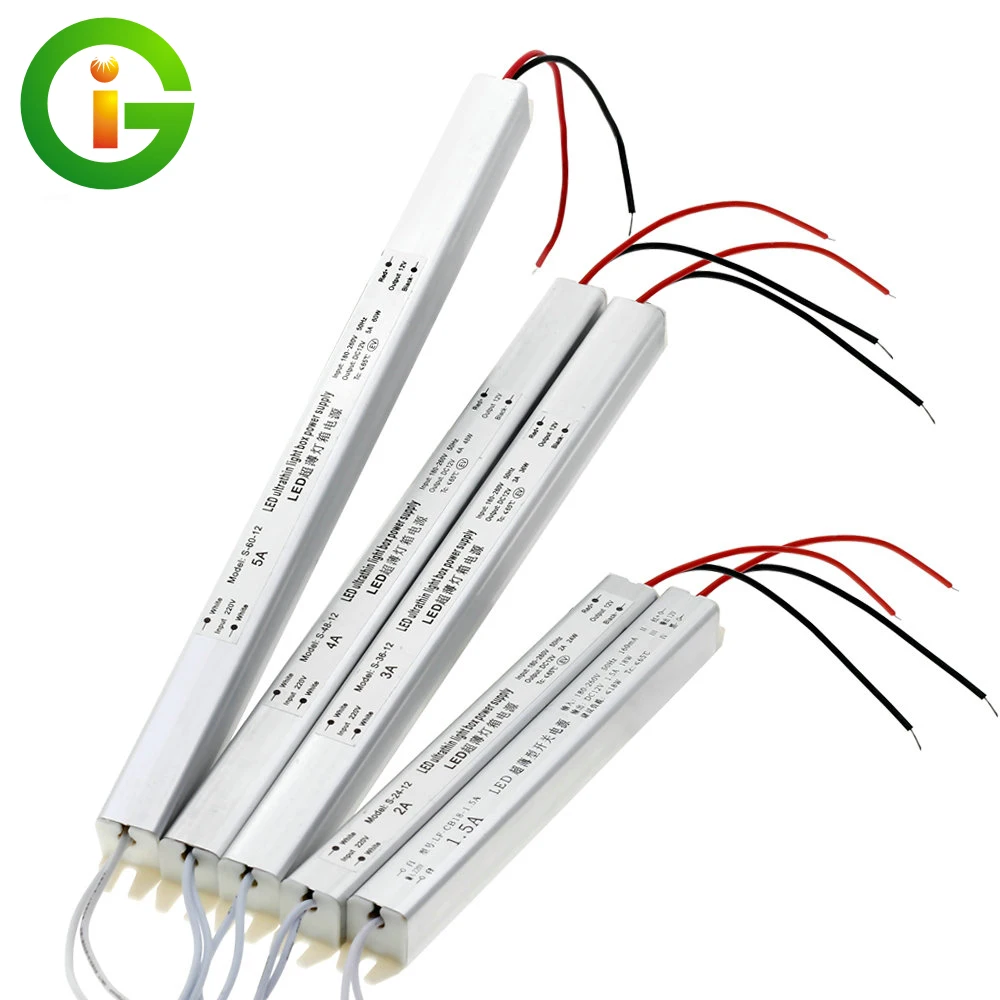 

12V LED Driver 1.5A 2A 3A 5A Ultrathin Switching Power Supply Lighting Transformers 18W 24W 36W 48W 60W for LED Strip Light Box