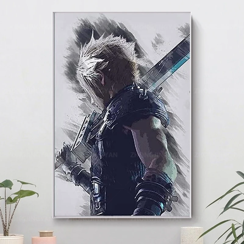 Final Fantasy VII Cloud Final Fantasy Canvas Art Poster and Wall Art