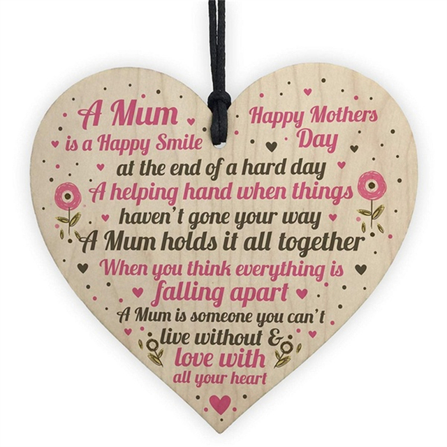 We Make Friends Wooden Hanging Heart Mother's Day Gift Love Sign Best Mum Printing Plaque Christmas Tree Ornaments