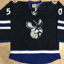 50 Джек рословик Manitoba moose Jets Ретро Возврат хоккейная Джерси Вышивка прошитая Настроить любое количество и имя