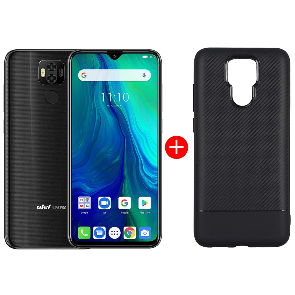 Black Ulefone power 6 Смартфон Android 9,0 Helio P35, четыре ядра, 6350 мАч, 6,3 дюймов, 4 ГБ, 64 ГБ, NFC мобильный телефон, 4G, мобильный телефон Android - Цвет: Black