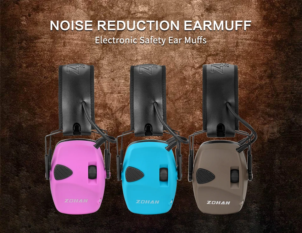US $31.89 ZOHAN Shooting Ear Muff Electronic Ear Protection Noise Reduction NRR22dB Earmuffs Sound Amplification Hunting Defender Ear Muff