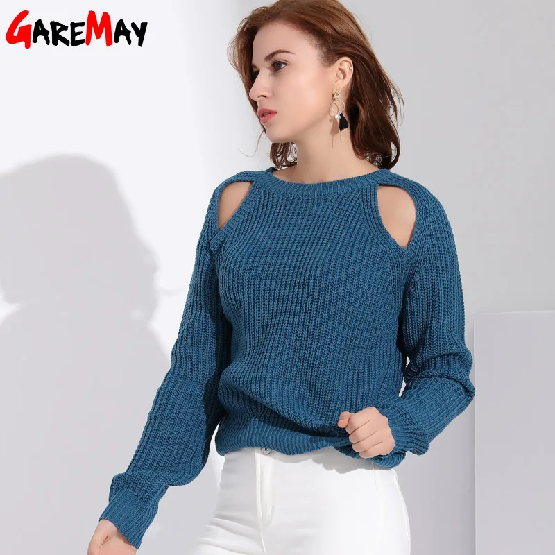 Sweater Women Winter 2019 Long Sleeve Women Sweater Oversize Pullovers Knitted Sweater Female Jersey Off Shoulder Jumper Women