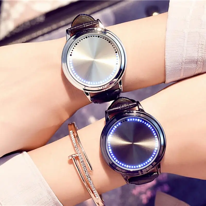 Часы Со светодиодным сенсорным экраном уникальные крутые часы с рисунком дерева