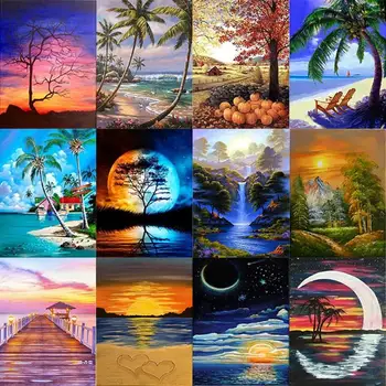 

5D DIY Full Drill Diamond Painting Scenery Cross Stitch Mosaic Craft Kits Diamond Painting Drawing for Home and Party Decor