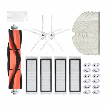 

2 Side Brush + 1 Roller Brush + 4 Filter Net + 4 Mop Cloths Pad + 12 Filter s for xiaomi S50 S55 S60 T4 T6 Robot Vacuum C