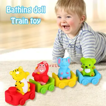 

13.78*3.15*5.91in Baby Bath Toy Animal Bathing Bathtub Toy Kids Water Spray Train Toy Educational Toy For Toddlers Infants
