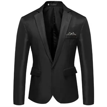

2020 men's formal suits, one-button suits, long-sleeved notched blazers, cotton-blend coats, jackets