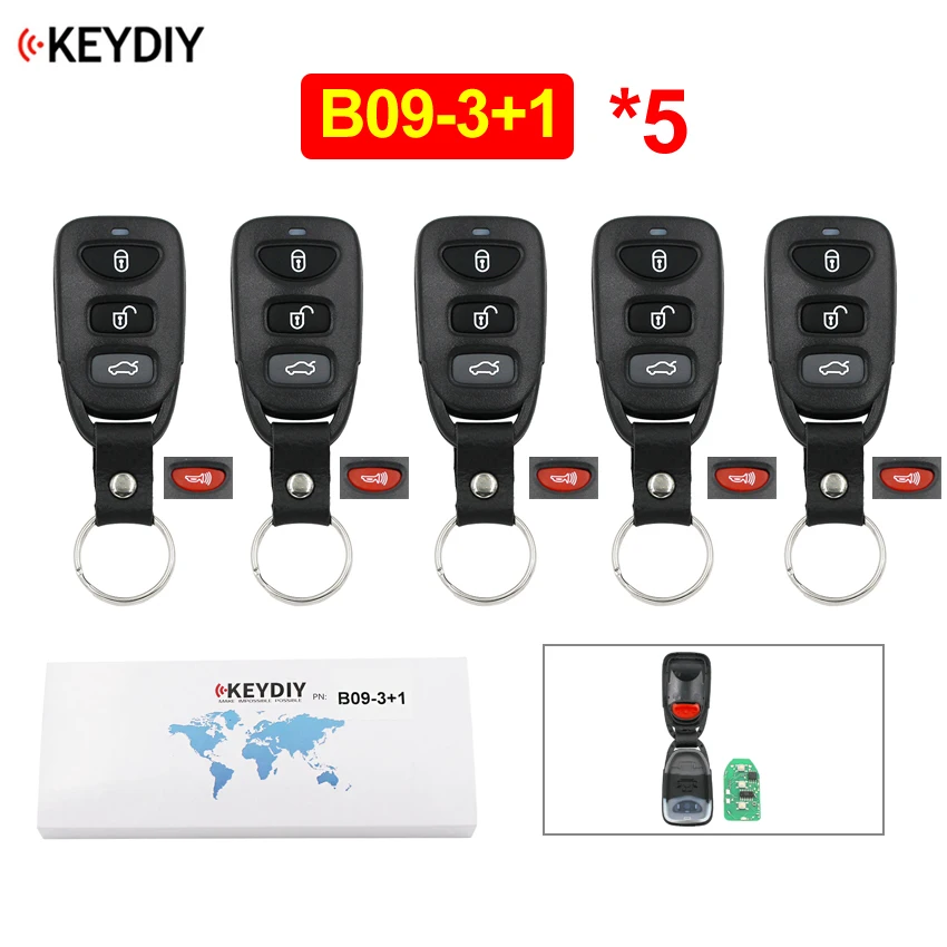 5 шт./лот B09-3+ 1 Универсальный 3+ 1/4 кнопки дистанционного Управление Key b-серия KD ключи для KD900 KD900+ URG200 KD-X2 мини KD